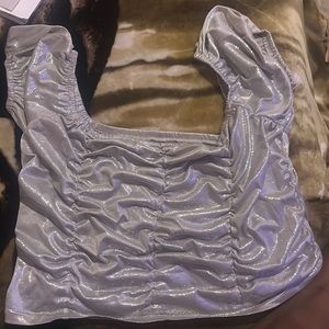Silver Crop Top